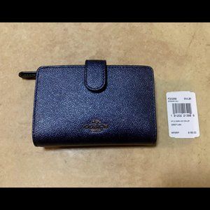 Coach Metallic Navy Blue Wallet
